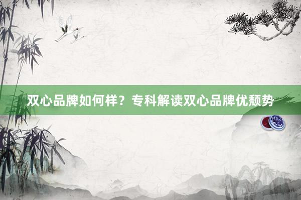 双心品牌如何样？专科解读双心品牌优颓势